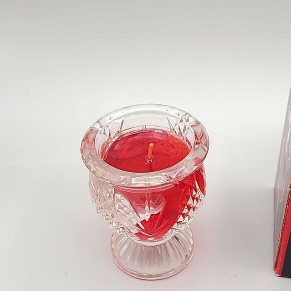 Vintage AVON Clearfire Transparent Fragrance Candle in Faceted Tulip Cup, NIB - Picture 2 of 6